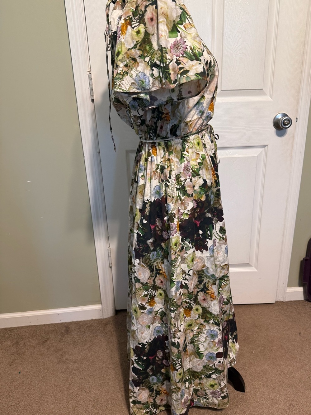 Floral High-Neck Maxi Dress in Multi Floral - Picture 7 of 12